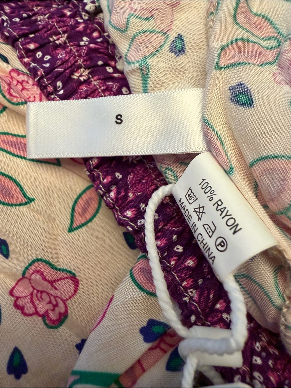 Cupshe Cream and Purple Floral High-Low Maxi Skirt - Picture 3 of 8